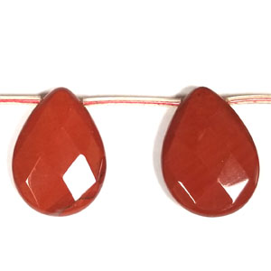 RED JASPERFACETED PEAR SD 22X30MM